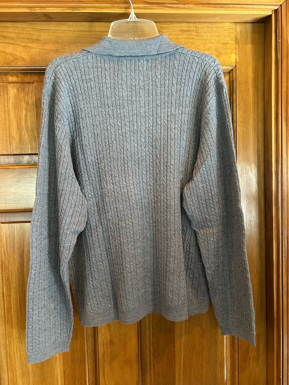 Women’s Pendleton Cable Knit V- Neck Sweater with Optional Single Closure - Picture 4 of 4